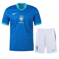 Brazília Vonkajší Detský futbalový dres Copa America 2024 Krátky Rukáv (+ trenírky)